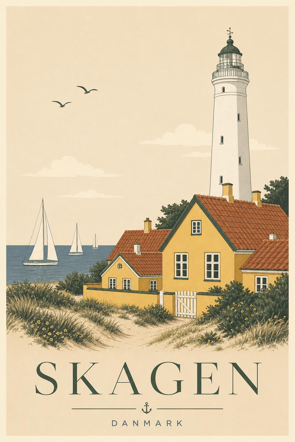 Eksempel: håndtegnet plakat fra Skagen